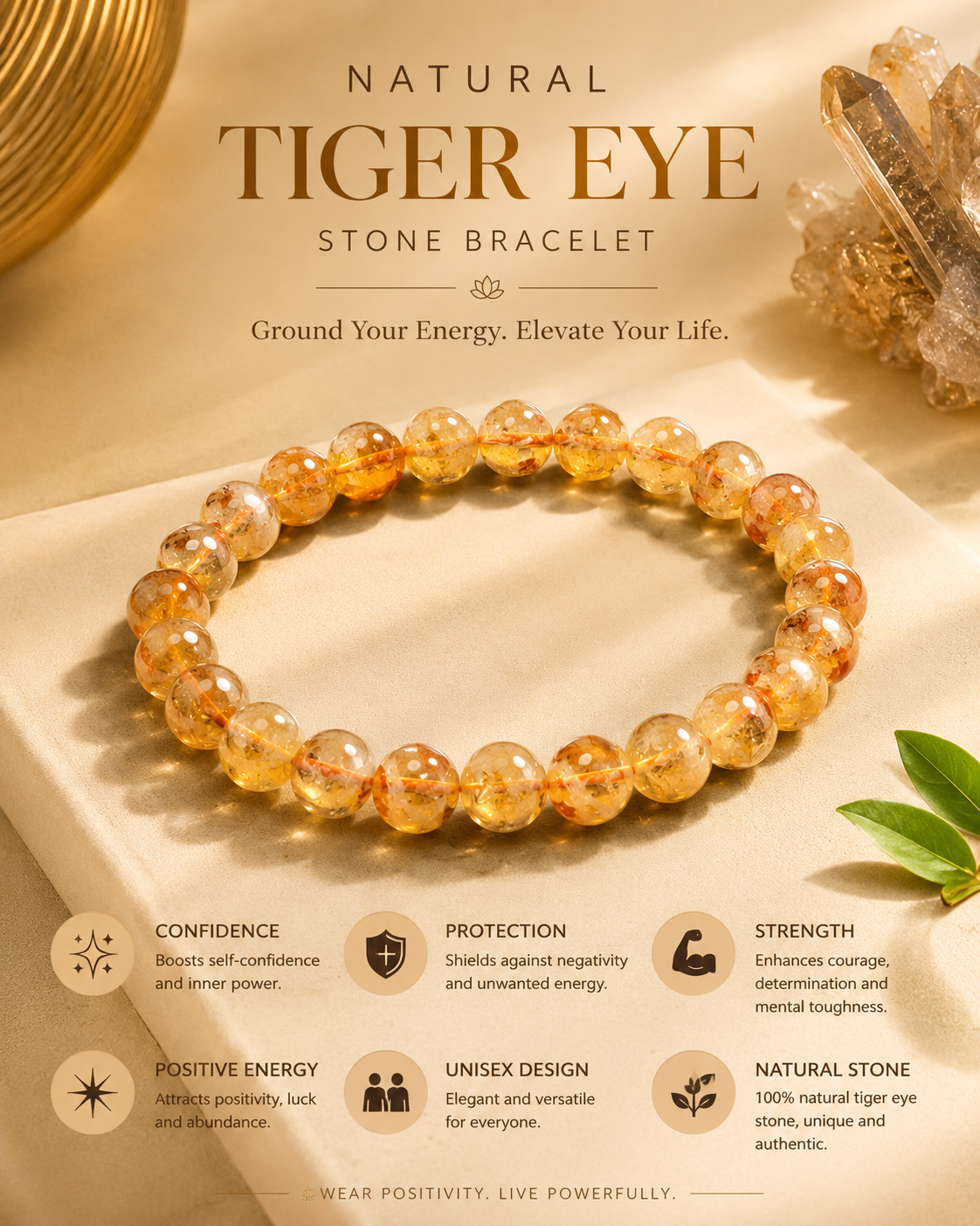 Citrine Stone Quartz Bracelet
